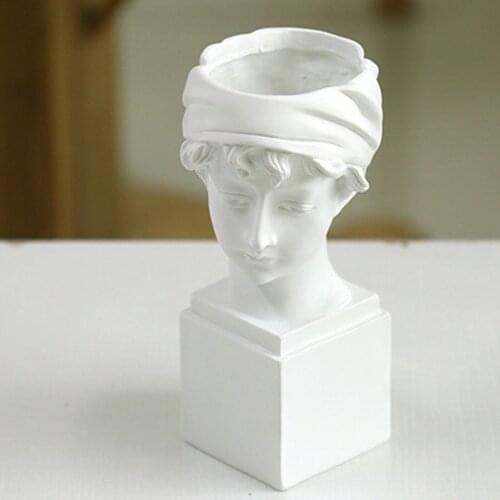British Girl Vase Creative Portrait Vase Human Head Decorative Ornaments Home Decoration Flower Arrangement Resin Furnishings