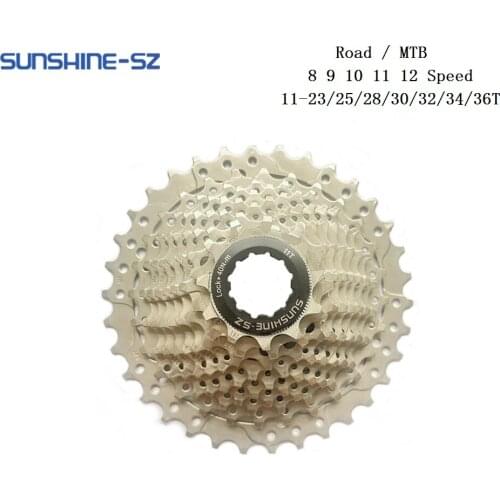 SUNSHINE Road Bike 8 9 10 11 12 Speed Velocidade 11-23T/25T/28T/30T/32T/34T Bicycle Cassette Freewheel MTB Sprocket for SHIMANO