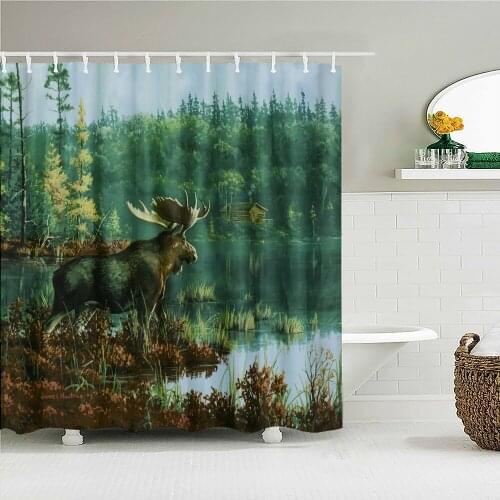 Beautiful Natural Landscape Forest Dream Wonderland Shower Curtain Waterproof Bathroom Decoration Home Decoration