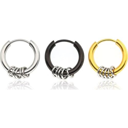 High Grade Stainless Steel Stud Earrings Piercing Circle Pendant For Women Punk Ear Jewelry Gifts Wholesale 1pcs