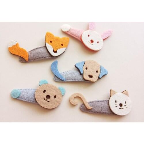 Cute Cartoon Tot Felt Puppy Kitty Snap Hair Clip Bunny Bear Non-Slip Hair Clips Hairpins Hair Accessories HC057