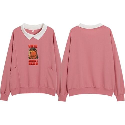 Bear Print Hoodie Oversized Clothes Harajuku Cotton Hoodies Women E Girl Aesthetic Punk Spring Autumn Vintage Long Sleeve Tops