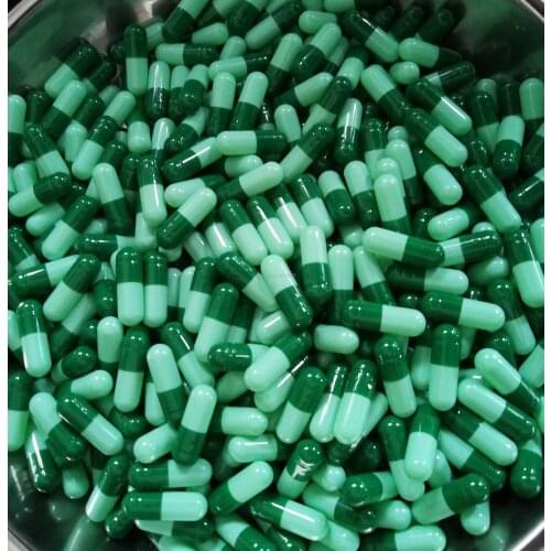 0 size 5,000pcs!Green-Light Green colored, empty gelatin capsules sizes 0(joined capsule and seperated capsule available)
