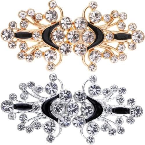 1 Pair Vintage Style Metal Tone Rhinestone Crystal Wedding Closure Hook and Eye Clasp Sewing Buttons Embellishments Crafts DIY