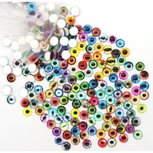 10 Pcs Glass Eyes for DIY Sewing Dolls Crafts Accessories Cat Eye Dragon Dinosaur Eye Round Cabochon