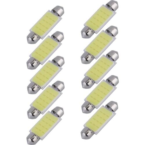 2pcs/10pcs White 42MM Festoon COB 12 LED Map/Dome Interior Light Bulbs