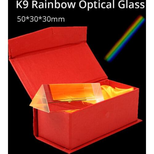 50*30*30mm K9 Rainbow Optical Glass Triple Triangular Prism Physics Teaching Light Spection Reflection Experiment Photography