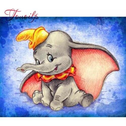 Diamond Painting 5D Diy Painting Square Diamond Mosaic Cross Stitch Kits Needlework Diamond Embroidery Cartoon Elephant
