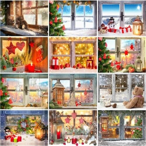 AZQSD Diamond Painting Christmas Mosaic Diamond Embroidery Window Landscape Cross Stitch Full Kits Handicraft Children Gift