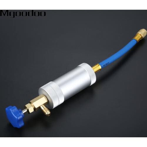 Car A/C AC Oil Dye Oz Injection Tool 1/4" SAE R12 Oz Oil Injector R134A R12 R22 Air-conditioning Installation Car Accessories