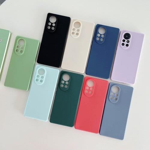 Luxury Solid Color Camera Protection Silicone Case For Huawei P20 P30 Lite P40 Nova 8 Pro 7 SE 6 5 i 4 Thin Soft TPU Back Cover