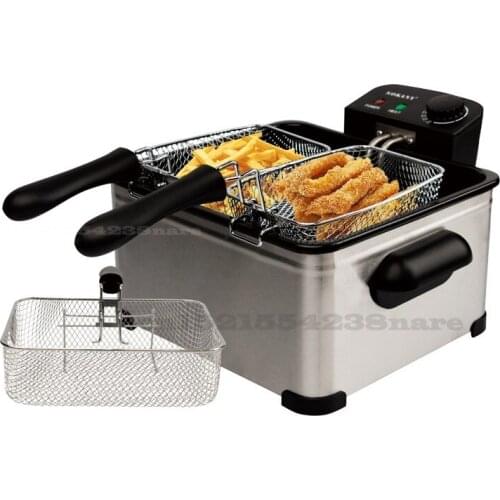 2100W Fryer Thick Stainless Steel Automatic Constant Temperature Electric Fryer French Fries No Oily Smoke Removable Washable
