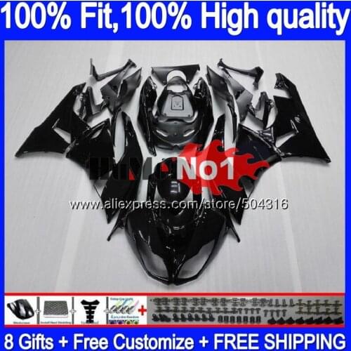 Injection For KAWASAKI ZX 636 ZX636 ZX6R 13 14 15 16 17 80MC.1 Glossy black ZX 6R ZX-636 ZX-6R 2013 2014 2015 2016 2017 Fairing