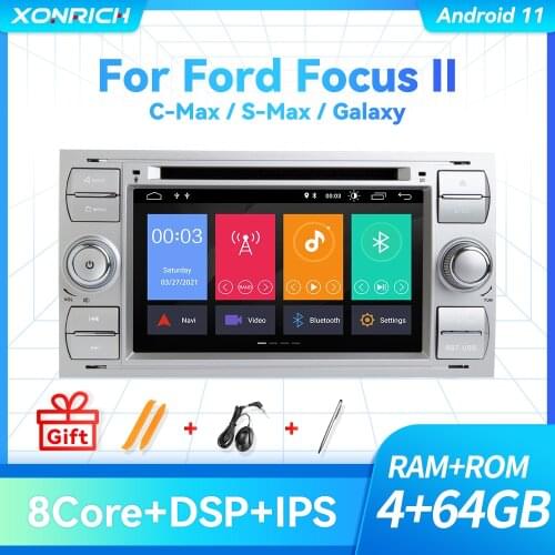 IPS DSP 2 din Android 10 Car GPS Multimedia For Ford Mondeo S-max Focus C-MAXGalaxy Fiesta transit Fusion Connect kuga DVD Radio