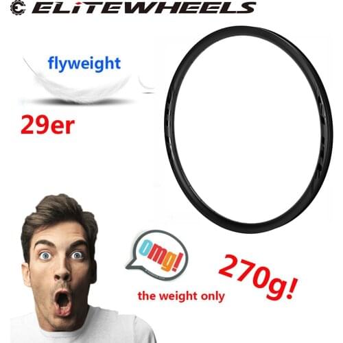 ELITEWHEELS 270g Only 29er MTB Carbon Rim 28 32 36H 27*23mm For XC Cross Country Mountain Bike Wheelset 3k 12k Ud Matte Glossy