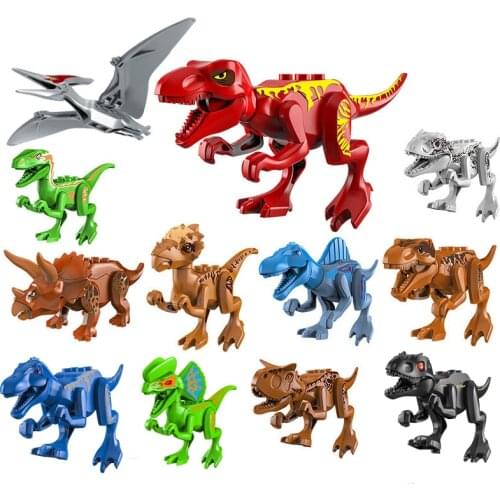 NEW Assemble Building Blocks Jurassic Park Dinosaur World Pterosaurs Triceratops Models Toys for Children Bricks Birthday Gift