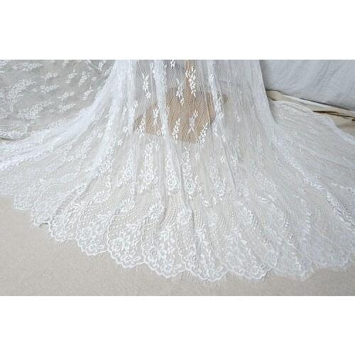 Wide 1.5 meters length 3 meters eyelash lace african lace fabric 2019 high quality lace black lace fabric