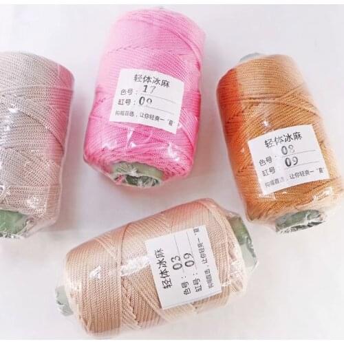 3 PCs 230g rams of light viscose ice rope summer sun hat hand woven diy hook cushion hollow bright silk medium thick wool