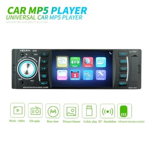 4.1" 1 Din Digital Display Bluetooth Universal MP5 Player USB SD AUX FM Radio MP3 MP4 Audio Music Video ISO