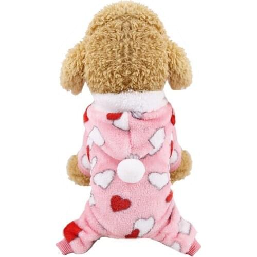 Soft Flannel Pet Clothes Teddy Small Dog Cartoon Jumpsuit Suit Autumn winter Warm Plush Rompers For Puppy Yorkshire Cat Clothes