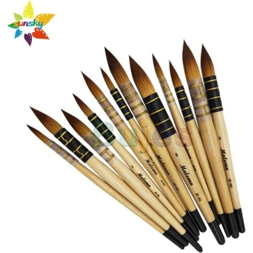 MALEONN 55RQ Watercolor brush set Beginner hand painted Round head Nylon brush Mop brush Good elasticity strong water absorption