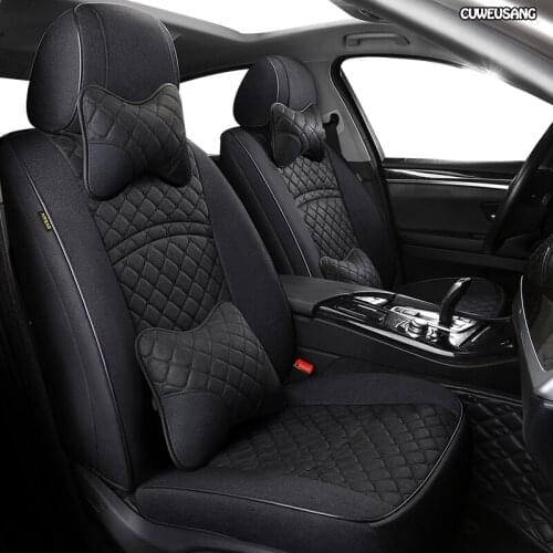 CUWEUSANG Custom FLAX car seat covers set For SKODA Yeti KODIAQ Octavia Superb Fabia Rapid KAROQ KAMIQ Automobiles Seat Covers