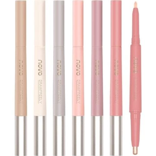 NOVO Double-headed Silkworm Eyeshadow Pen High-gloss Beginner Easy-to-color Pearlescent Waterproof and Long-lasting Eye Makeup