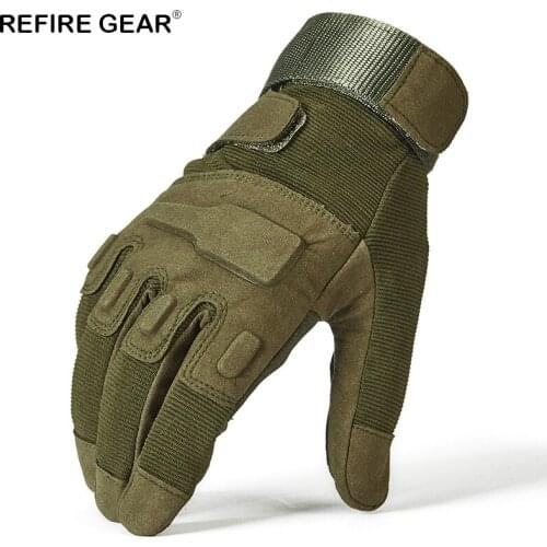 ReFire Gear Cycle Style Outdoor Hiking Gloves Men Tactical Camping Full Finger Gloves Male Hiking Camping Hunting Bicycle Gloves