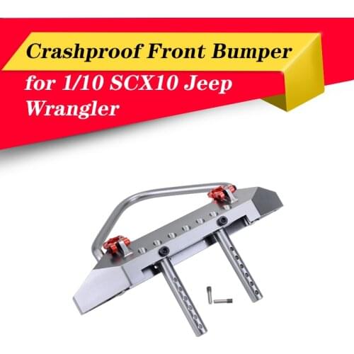 RC Car Front Bumper Crashproof Aluminium Alloy CNC Model Part for SCX10 1/10 Axial Jeep Wrangler Remote Control RC Crawler