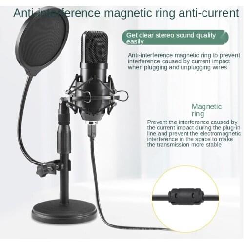 USB Plug&Play Professional Condenser Microphone Noise Reduction With Cardioid Recording Mic For Gaming Live Equipment PC Karaok