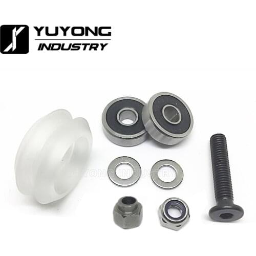 Adjustable CNC clear Polycarbonate Xtreme Dual v wheel kits with Eccentric Spacers for v-slot rail OX CNC C-Beam Open MiniMill