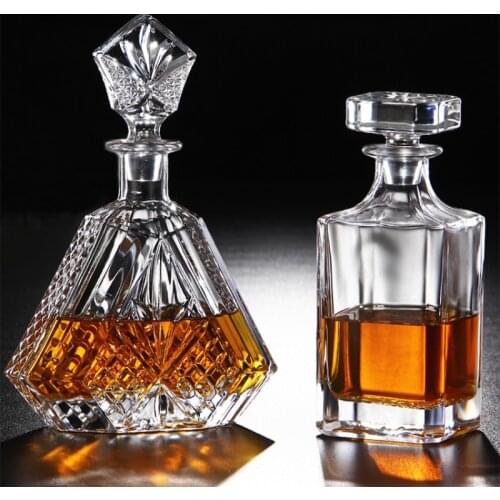 Luxury Crystal Wine Glasses Set Modern Whiskey Wine Decanter Wine Glass Set Dispenser Tequila Vino Accesorio Bar Tools DG50BS