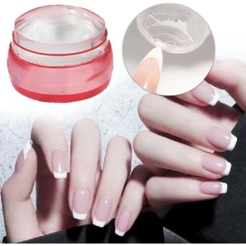 Nail Stamper Single Head Smudge-Proof DIY Round Head Silicone Stamping Transparent Tool for Manicure Nail Stamper Nail Scraper