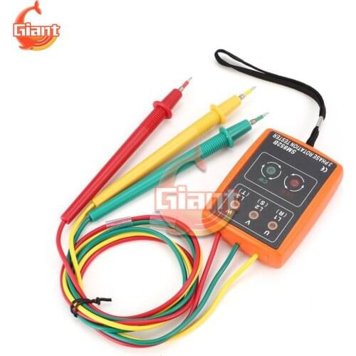 SM852B 3 60V~600V AC 3 Phase Rotation Tester Voltage Tester Digital Phase Indicator Detector LED Buzzer Phase Sequence Meter