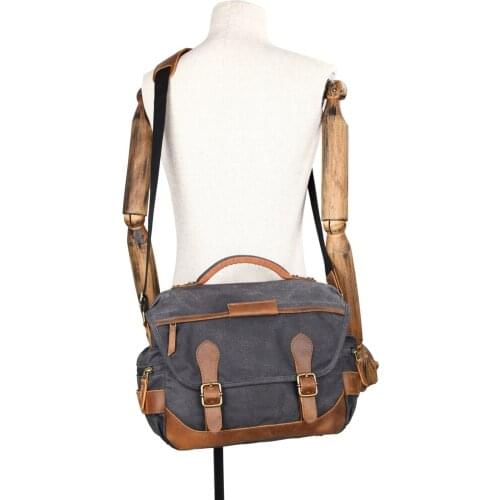 Waterproof Batik Canvas Photography Shoulder Camera Bag Vintage Casual SLR Canvas Bag for Canon Nikon Sony 1 Camera +2 Lens