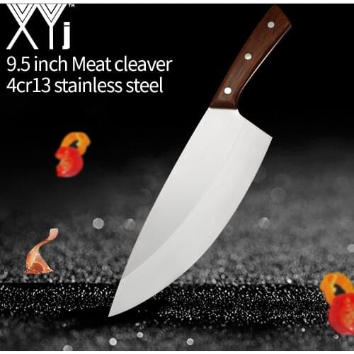 XYj 9.5 inch Chef Slicing Knife Stainless Steel Kitchen Knife Full Tang Butcher Knife Cutter Slicing Filleting Cooking Knife