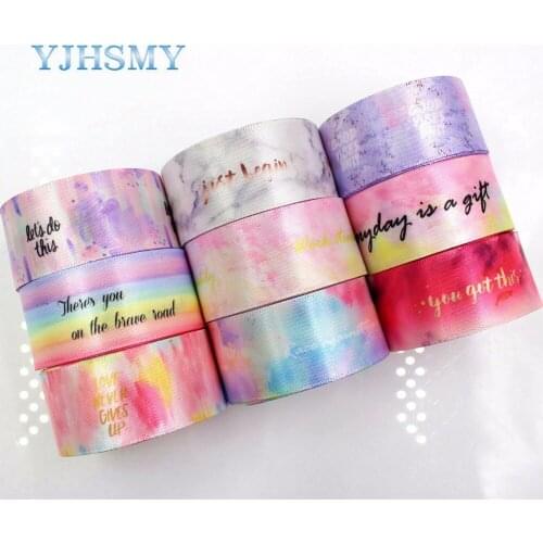 YJHSMY D-18319-1,25 mm 10 yards Cartoon Flower satin ribbons, The tape for Sewing ,Wedding Accessories DIY handmade material