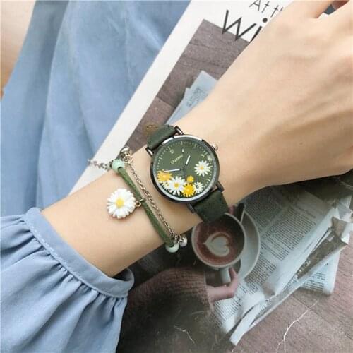 Daisy watch female ins style college style retro style literary fan small fresh all-match womens quartz watch