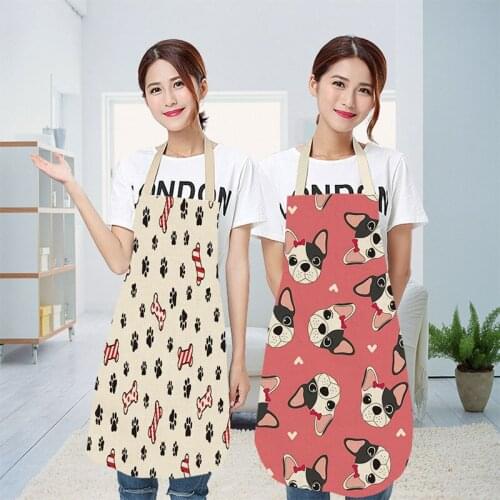 Animal Dog Apron Cartoon Aprons For Women Kitchen Tools Cooking Accessories Creative Cotton And Linen Apron Household Items