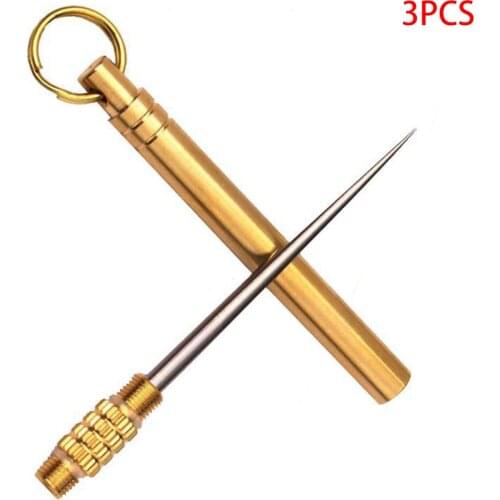 3 Pieces Picnic Toothpick Metal Fruit Fork Toothpick Portable Barbecue Tooth Cleaning Supply with Holder