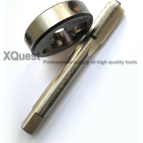 1set M10 HSS Right Hand tap Round die M10X1.5 Metric Fine thread dies plug Screw taps suit M10X1.25 M10X1 M10X0.75 M10X0.5