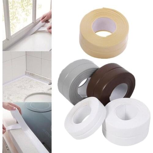 1Pc 3.2m PVC Bathroom Tape Waterproof Anti Mildew Tape Adhesive Floor Sink Crack Strip Tapes For Bathroom Kitchen