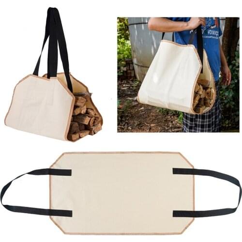 1pcs Firewood Wood Carrier Bag High Quality Supersized Canvas Firewood Log Carrier Storage Bag Outdoor Camping Accessories