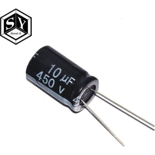 10 pcs Aluminum electrolytic capacitor 10 uF 450 V 13*21mm mm frekuensi tinggi Radial Electrolytic kapasitor