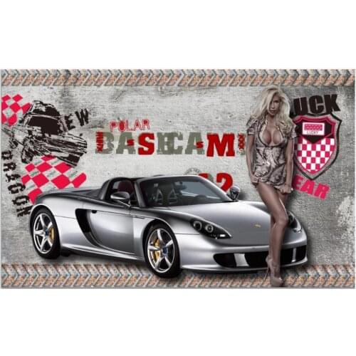 3d wallpaper custom photo mural Retro nostalgic sexy beauty sports car bar night home decor wall paper for living room