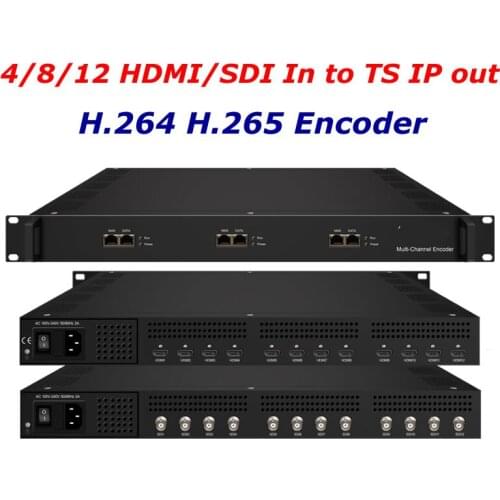 4/8/12 HD SDI encoder HEVC H265 Encoder H264 HVC with output MPTS and 4SPTS IP out H.265 Logo insert DX3224H