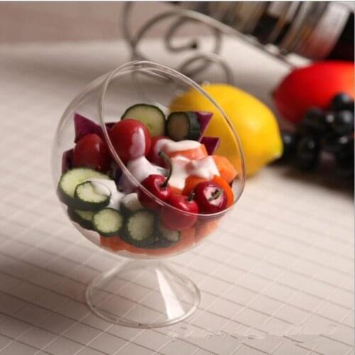 12pcs/pack Diameter=12cm Goblet Shaped Glass Terrarium Ice Cream Bowl Dessert Bowl Creative Salad Bowl Tableware