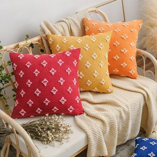 Free Shopping Flower Star Cotton Throw Pillow Case 30*50/45/50cm Solid Color Cushion Cover Home Decor No Core MLBZ22