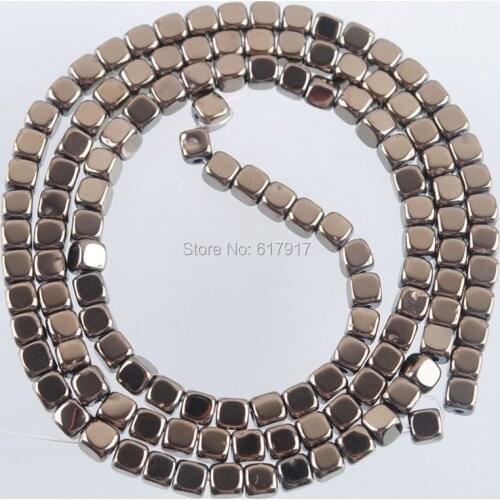 Free Shipping Non-Magnetic Hematite Gem Stones Square 3mm Loose Beads For Making Jewelry TG2088
