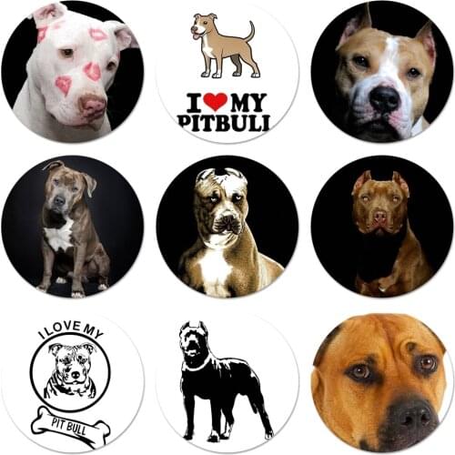 Black White Pit Bull Lovely Dog Pitbull Icons Pins Badge Decoration Brooches Metal Badges For Clothes Backpack Decoration